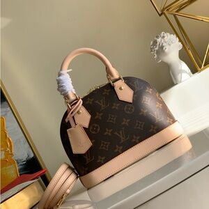 Louis Vuitton Monogram Brown and Cream Satchel